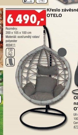 Křeslo závěsné OTELO - UNI HOBBY akcniletaky.com