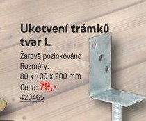 Ukotvení trámků tvar L