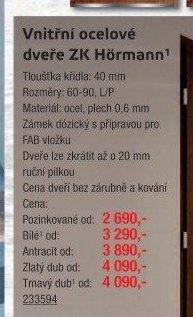 Vnitřní ocelové dveře ZK Hörmann - UNI HOBBY akcniletaky.com