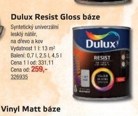 Dulux Resist Gloss báze - UNI HOBBY akcniletaky.com