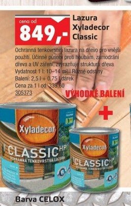 Lazura Xyladecor Classic - UNI HOBBY akcniletaky.com