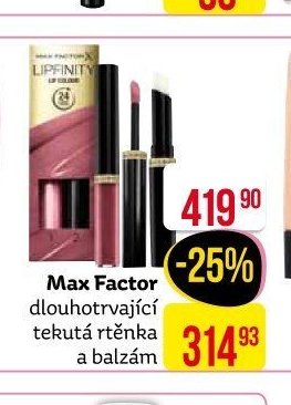 Max Factor dlouhotrvající tekutá rtěnka a balzám