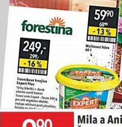 Forestina Trávníkové hnojivo Expert Plus 10 kg