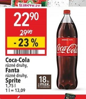 Coca-Cola, Fanta, Sprite 1,75 l