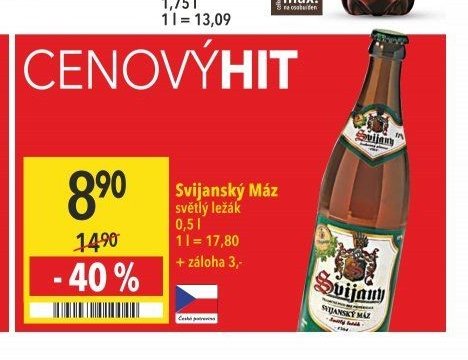 Svijanský Máz světlý ležák 0,5 l