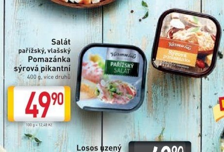 Salát pařížský, vlašský, Pomazánka sýrová pikantní