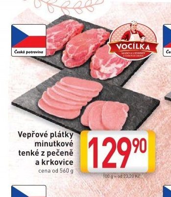 Vepřové plátky minutkové tenké z pečeně a krkovice