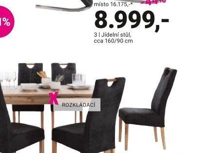 3 | Jídelní stůl, cca 160/90 cm