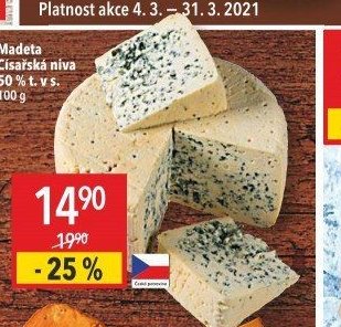 Madeta Císařská niva 50 % t. v s. 100 g
