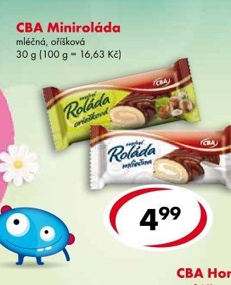 CBA Miniroláda mléčná, oříšková