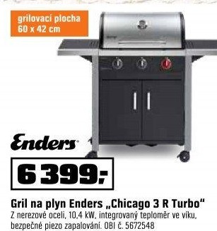 Plynový gril Chicago 3 R Turbo Enders