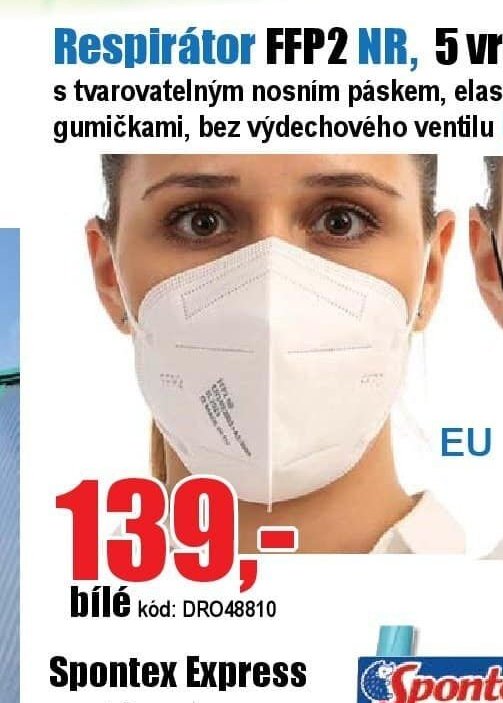 Respirátor FFP2 NR, 5 vrstev bílé