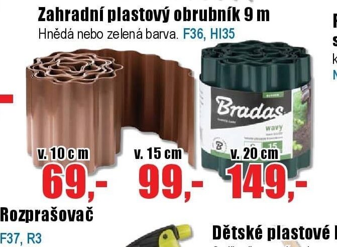 Zahradní plastová obrubník