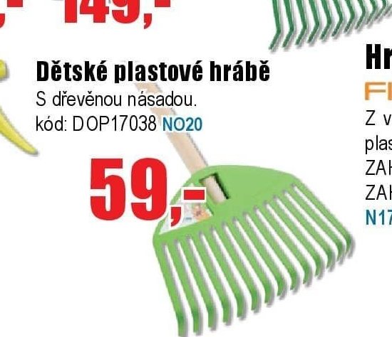 Dětské plastové hrábě