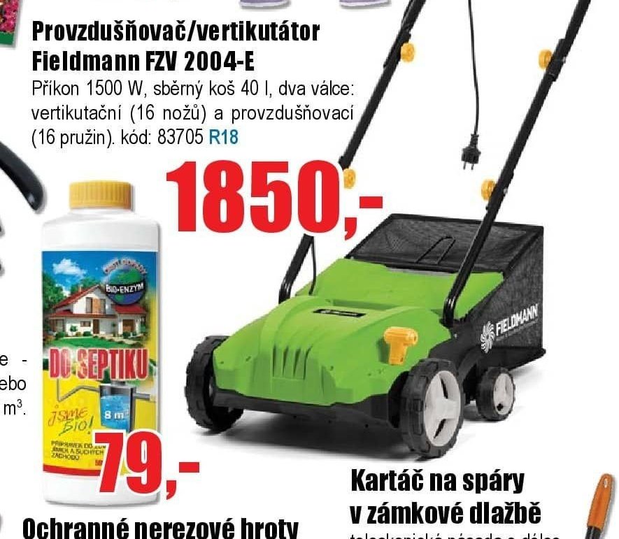 Provzdušňovač/vertikutátor Fieldmann