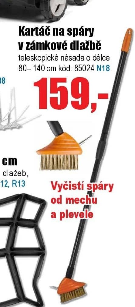 Kartáč na spáry v zámkové dlažbě