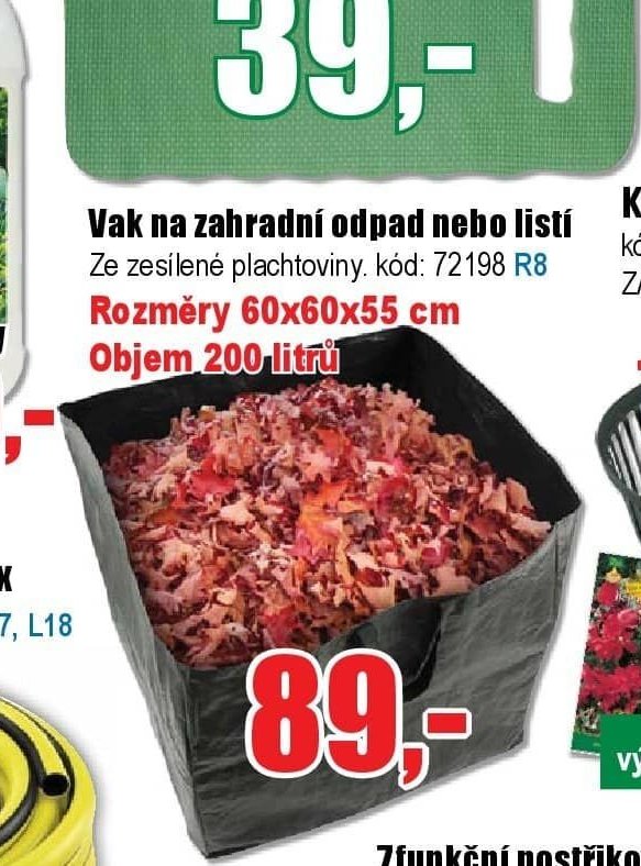 Vak na zahradní odpad nebo listí