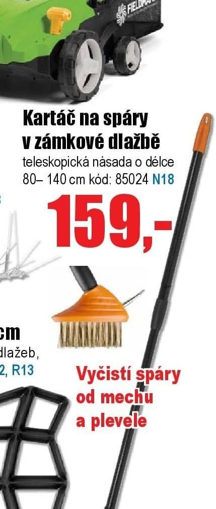 Kartáč na spáry v zámkové dlažbě