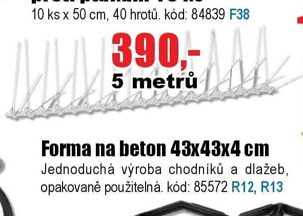 Ochranné nerezové hroty proti ptákům 10 ks
