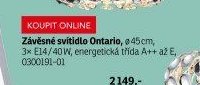 Závěsné svítidlo Ontario - ASKO akcniletaky.com
