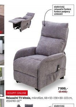 Relaxační TV křeslo, 68x93-158x80-103 cm - ASKO akcniletaky.com