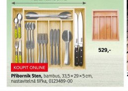 Příborník Sten, bambus, 33,5x29x5cm, nastavitelná šířka - ASKO akcniletaky.com