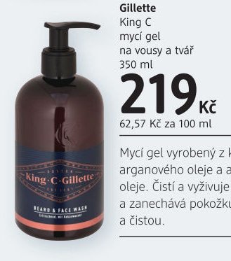 Gillette King C mycí gel na vousy a tvář