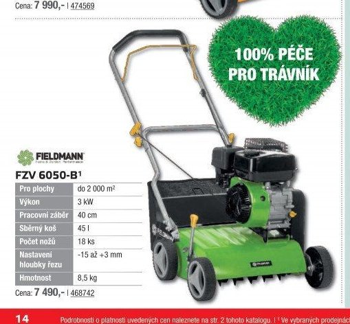 Elektrický vertikutátor Fieldmann FZV 6050-B1 - UNI HOBBY akcniletaky.com