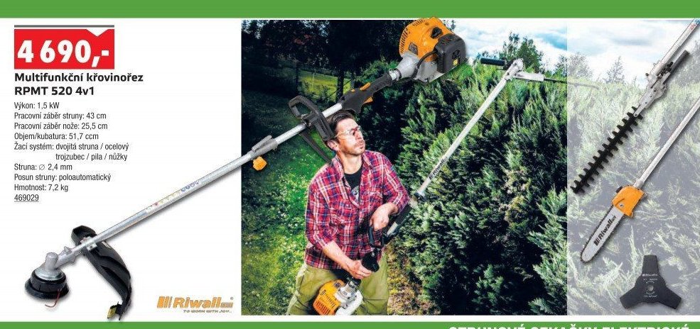 Multifunkční křovinořez RPMT 520 4v1 - UNI HOBBY akcniletaky.com