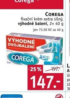 COREGA fixační krém extra silný, výhodné balení, 2x 40 g