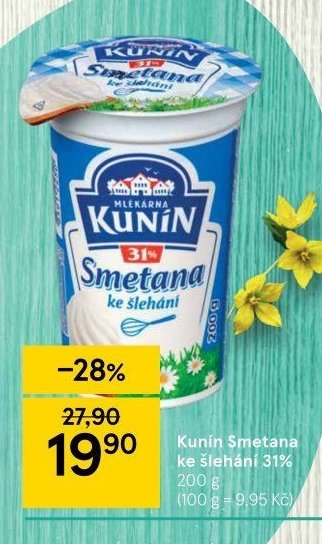 Kunín Smetana ke šlehání 31%