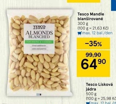 Tesco Mandle blanšírované