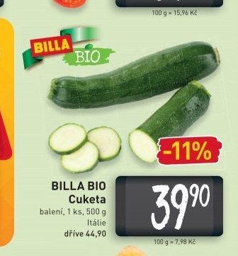 BILLA BIO Cuketa
