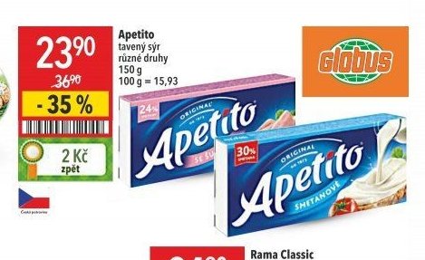 Apetito tavený sýr