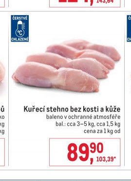 Kuřecí stehno bez kosti a kůže