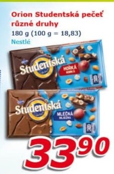 Čokoláda Studentská pečeť Orion