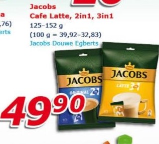 Instantní káva porcovaná Latte Jacobs