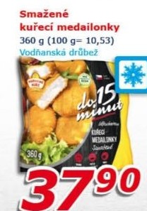 Medailonky kuřecí smažené mražené Vodňanské kuře