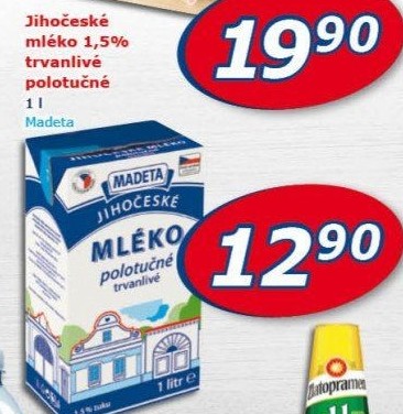 Mléko trvanlivé Jihočeské Madeta - 1,5% polotučné