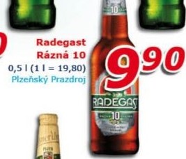 Pivo světlé výčepní Rázná 10° Radegast