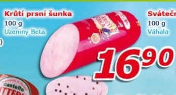 Šunka krůtí prsní Uzeniny Beta