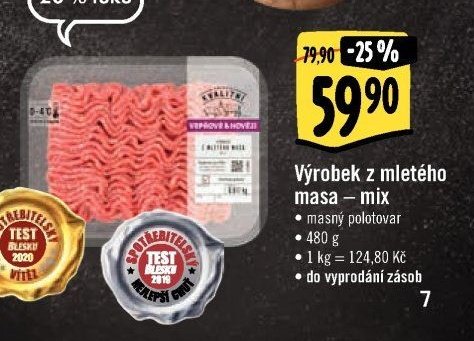 Výrobek z mletého masa - mix