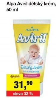 Krém na opruzeniny dětský Aviril Alpa