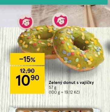 Zelený donut s vajíčky