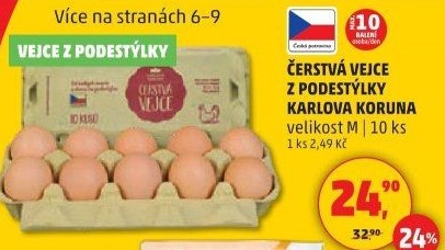 Vejce z podestýlky M Karlova Koruna