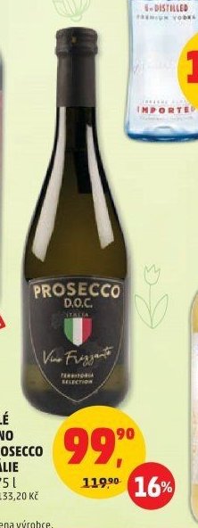 BÍLÉ VÍNO PROSECCO ITÁLIE 0,75 l