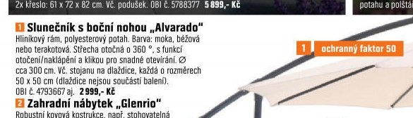 Slunečník s boční nohou „Alvarado“
