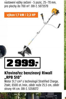 Křovinořez benzinový Riwall RPB 510
