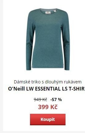 Dámské triko s dlouhým rukávem O'Neill LW ESSENTIAL LS T-SHIRT