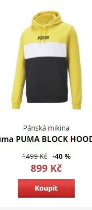 Pánská mikina Puma PUMA BLOCK HOODIE